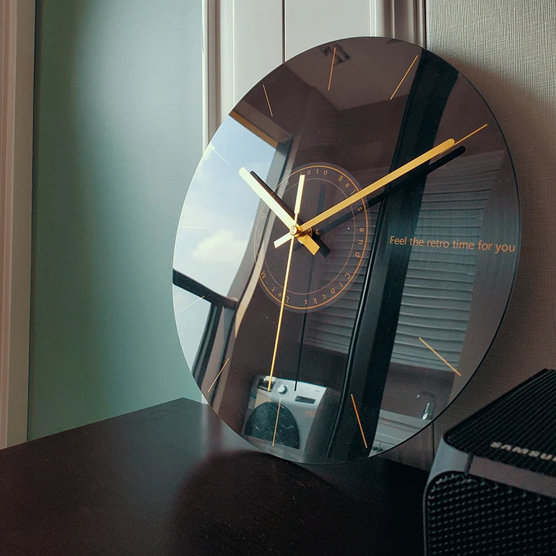 Luxury Watch Wall Clock - Luxus Stille Wanduhr Wohnzimmer Glas Uhren