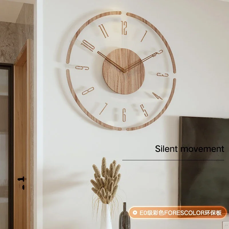 Luxury Watch Wall Clock - Transparente Acryl-Wanduhr Holz Geräuschlose Moderne Wanduhr