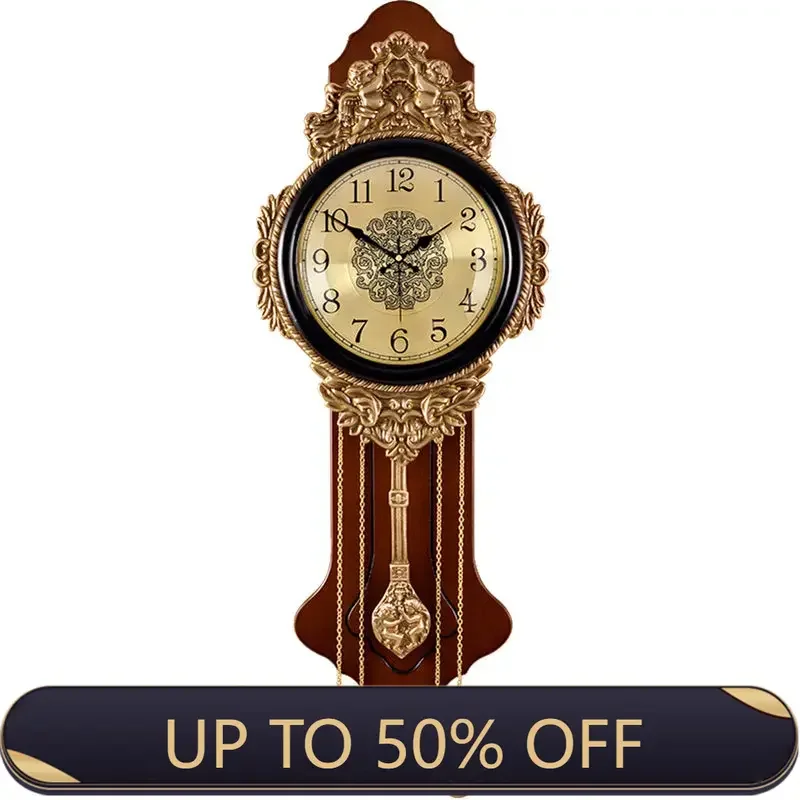 Luxury Watch Wall Clock - Luxuriöse geräuschlose Wanduhr mit Pendel, Holz,