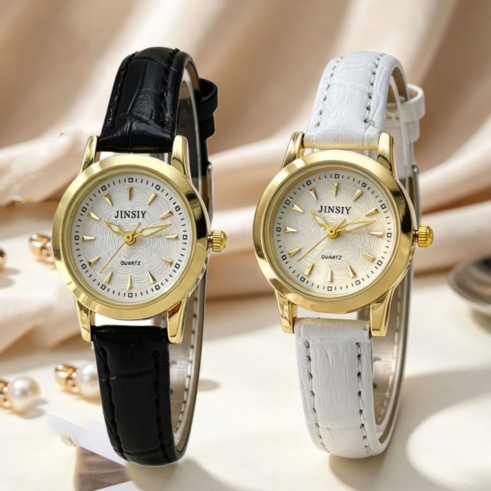 Luxury Watch With Leather Strap - Modische Lederarmband Quarzuhr Luxus Damenuhren Geschenk