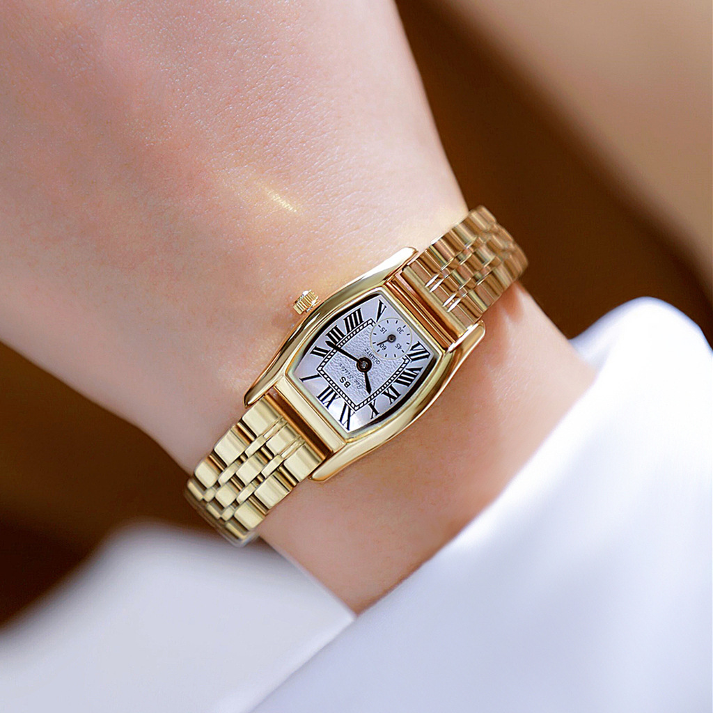 Luxury Watch With Leather Strap - BS Damenuhr Vielseitiger Retro-Stil Luxusmarke Leder-Stahl-Armbänder