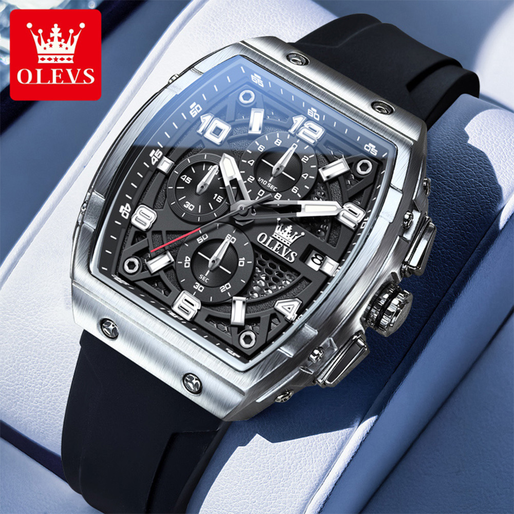 Zen Luxury Watch - OLEVS Herrenuhren 2976, luxuriöse Mode-Tonneau-Quarzuhr für