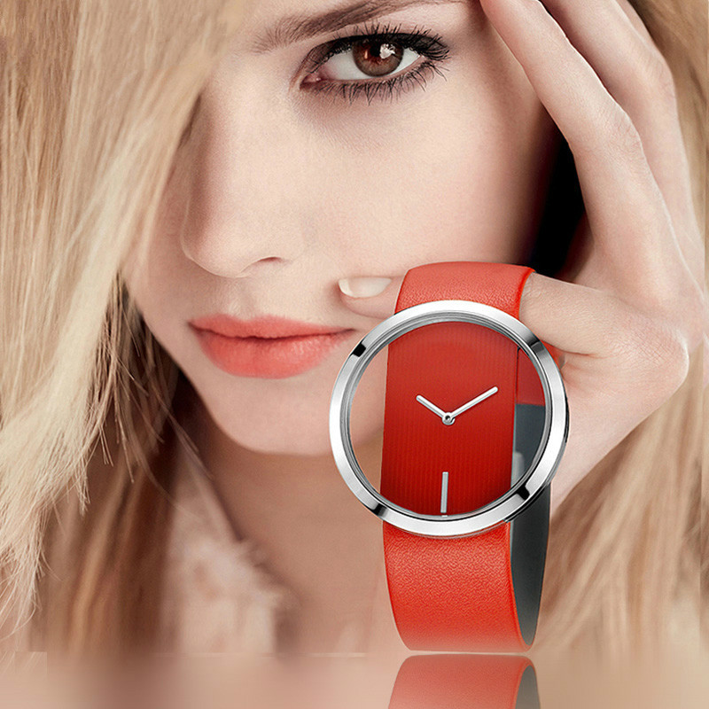 Luxury Watch With Leather Strap - Frauen Uhren Top Marke Luxus Hohl