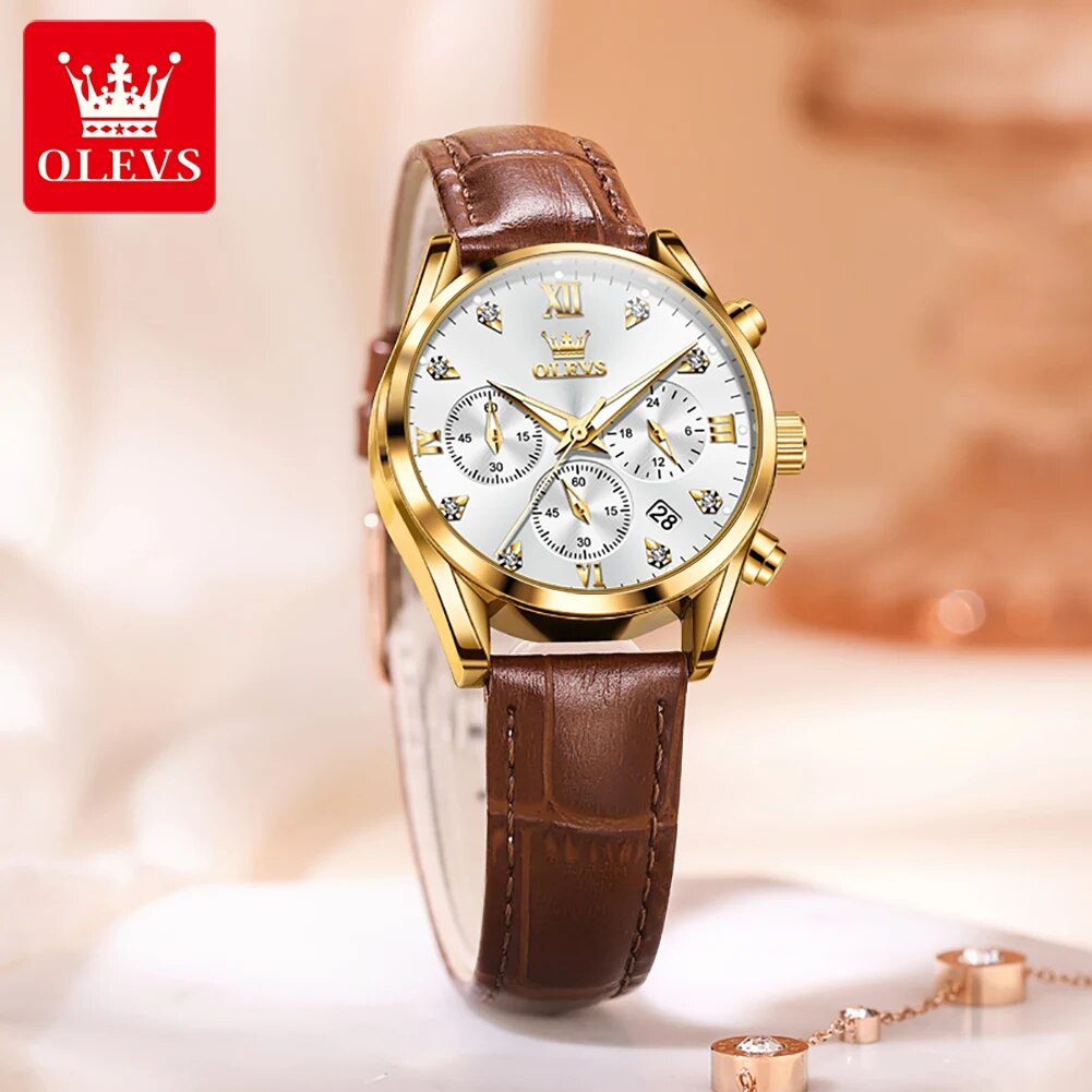 OLEVS 5523 Damenuhren, Lederar – Luxury Watch With Leather Strap Bewertung und Preis