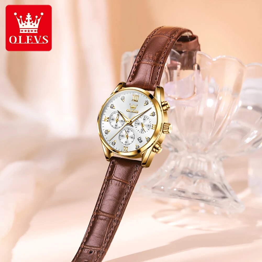 OLEVS 5523 Damenuhren, Lederar – Luxury Watch With Leather Strap Bewertung und Preis