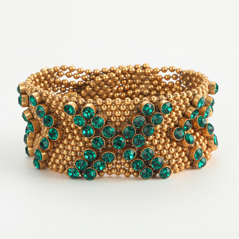 Vintage grünes Strass-Armband, – Luxury Watch In Dubai Bewertung und Preis