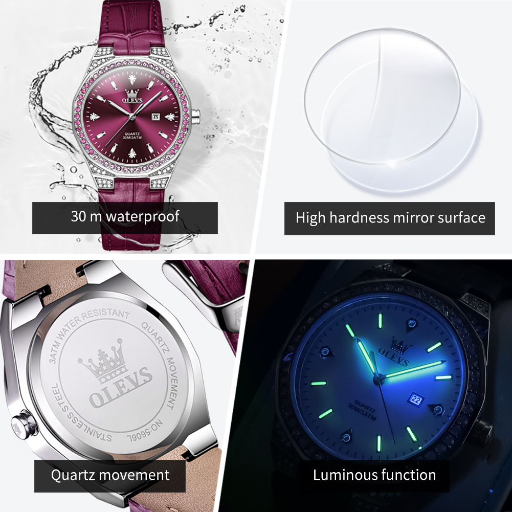 OLEVS Original Damenuhren Diam – Luxury Watch With Leather Strap Bewertung und Preis