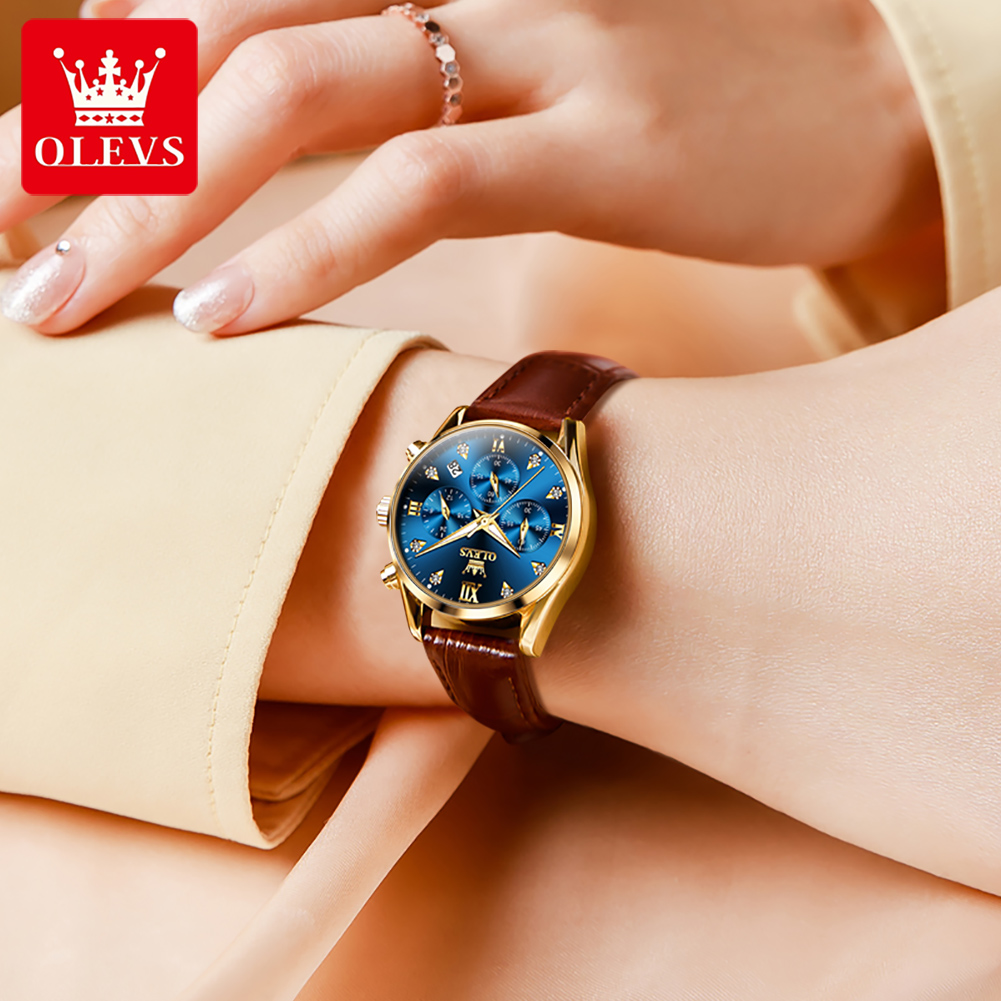 OLEVS 5523 Original-Marken-Dam – Luxury Watch With Leather Strap Bewertung und Preis