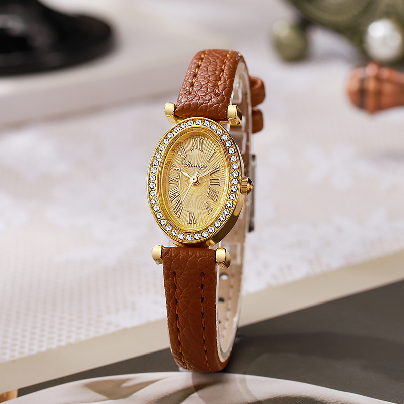 Luxus-Damenuhr, Modische Ovale – Luxury Watch With Leather Strap Bewertung und Preis