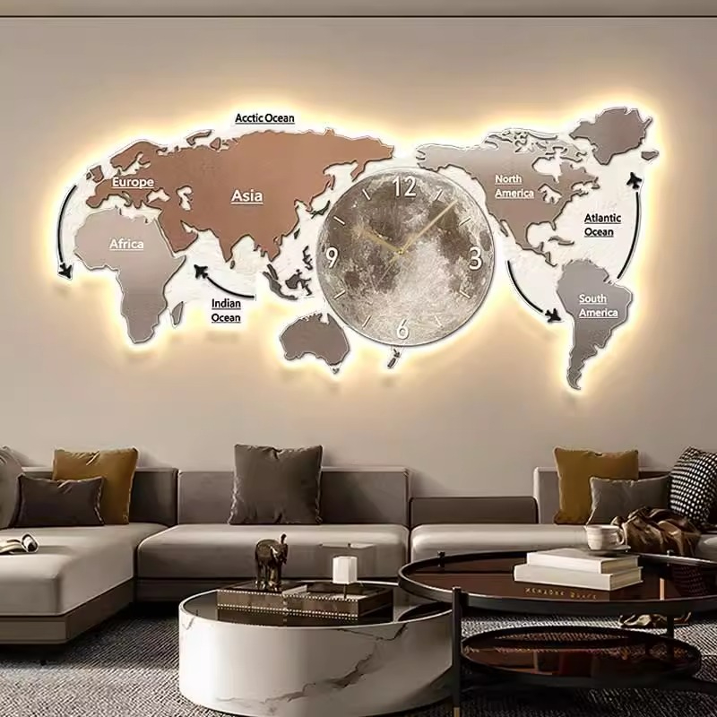 Weltkarten-Leuchtende Wanduhr  – Luxury Watch Wall Clock Bewertung und Preis
