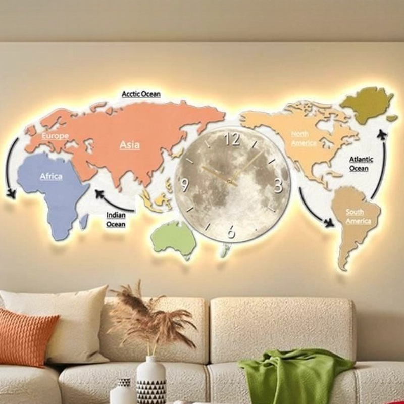 Weltkarten-Leuchtende Wanduhr  – Luxury Watch Wall Clock Bewertung und Preis