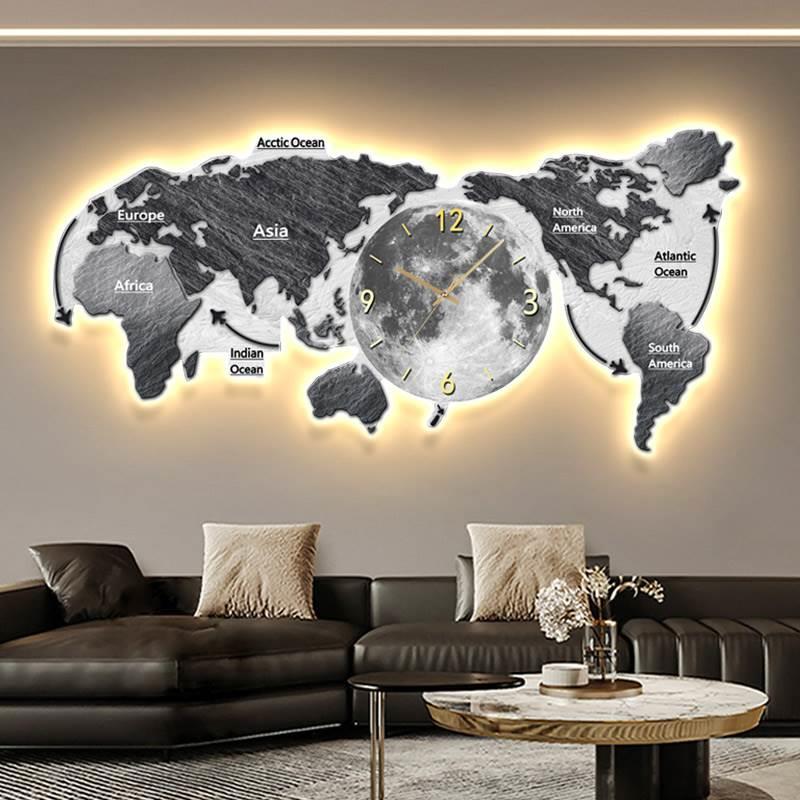 Weltkarten-Leuchtende Wanduhr  – Luxury Watch Wall Clock Bewertung und Preis