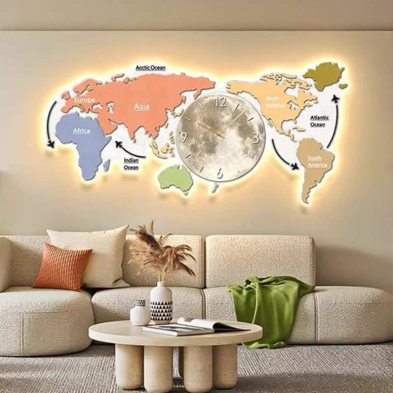Weltkarten-Leuchtende Wanduhr  – Luxury Watch Wall Clock Bewertung und Preis